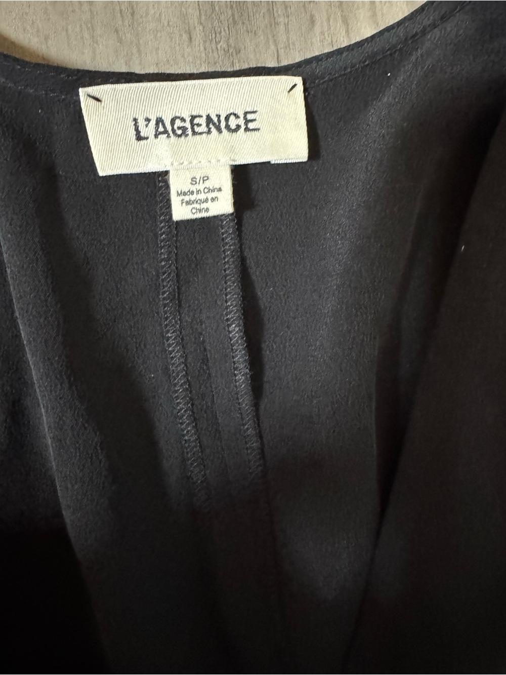 L'AGENCE Black Cap-Sleeve Wrap Mini Dress - Picture 3 of 10